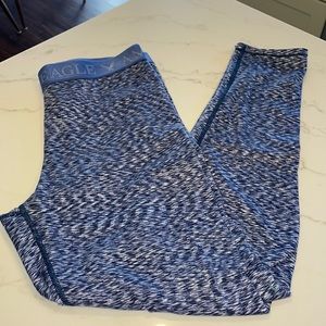 AMERICAN EAGLE OUTFITTERS leggings, size large. Blue & white, super soft.